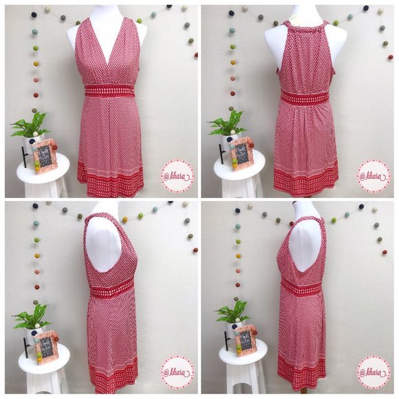 Max Studio Gorgeous Red A-Line Halter Top Summer Dress! - Picture 3 of 7